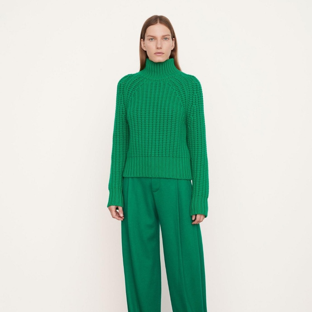 Vince Wool and Cashmere Textured Turtleneck Sweater